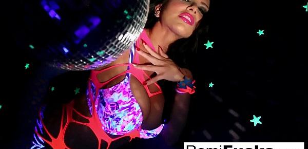  Romi Rain plays with a disco ball before stuffing toying her pussy!